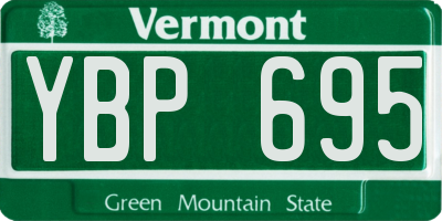 VT license plate YBP695