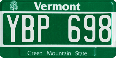 VT license plate YBP698