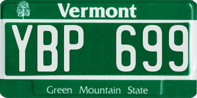 VT license plate YBP699