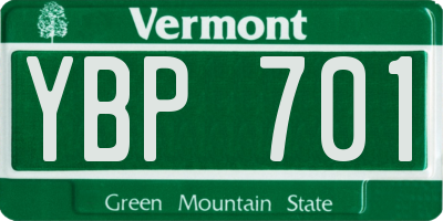 VT license plate YBP701