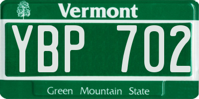 VT license plate YBP702