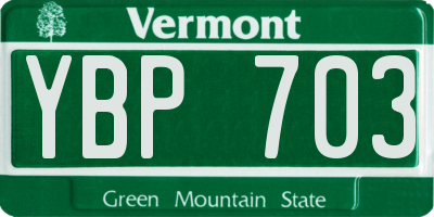 VT license plate YBP703