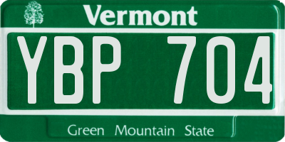 VT license plate YBP704