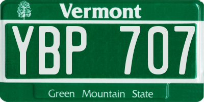 VT license plate YBP707