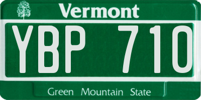 VT license plate YBP710