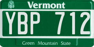 VT license plate YBP712