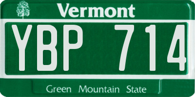 VT license plate YBP714