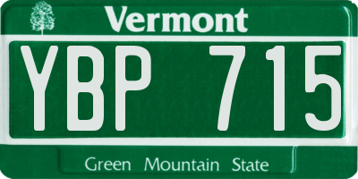 VT license plate YBP715