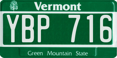 VT license plate YBP716