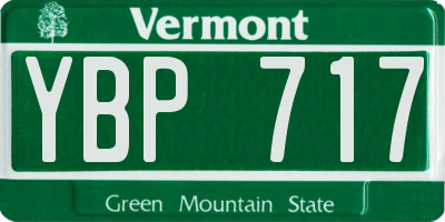 VT license plate YBP717