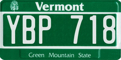 VT license plate YBP718