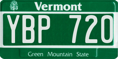 VT license plate YBP720