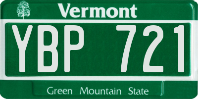 VT license plate YBP721