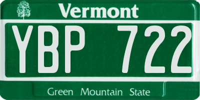 VT license plate YBP722