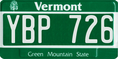 VT license plate YBP726