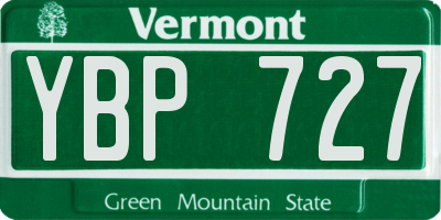 VT license plate YBP727