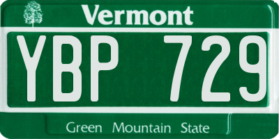 VT license plate YBP729