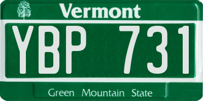 VT license plate YBP731