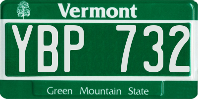 VT license plate YBP732