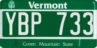 VT license plate YBP733