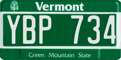 VT license plate YBP734