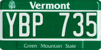 VT license plate YBP735