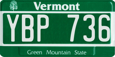 VT license plate YBP736
