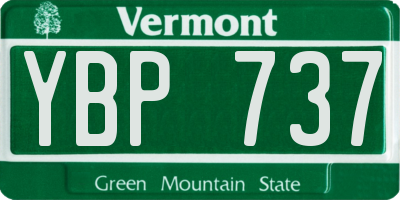 VT license plate YBP737