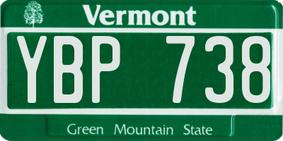 VT license plate YBP738