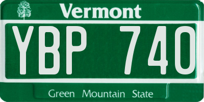 VT license plate YBP740