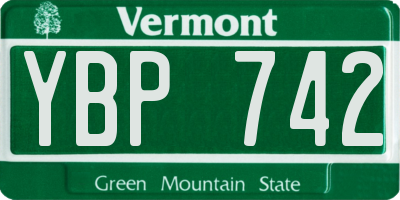 VT license plate YBP742