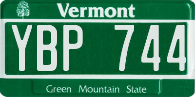 VT license plate YBP744
