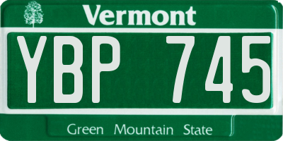 VT license plate YBP745