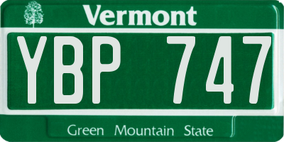 VT license plate YBP747