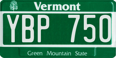 VT license plate YBP750