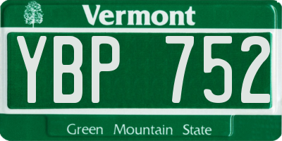 VT license plate YBP752