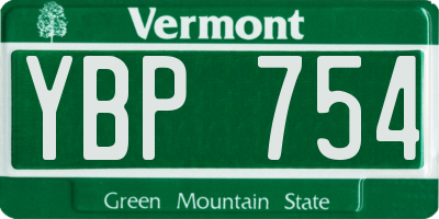 VT license plate YBP754