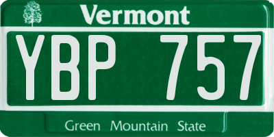 VT license plate YBP757