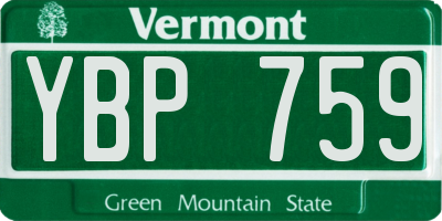 VT license plate YBP759