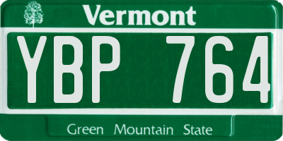 VT license plate YBP764