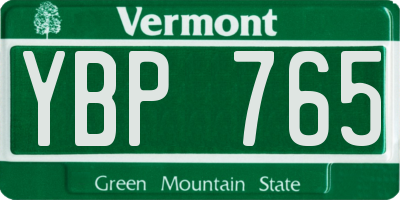 VT license plate YBP765