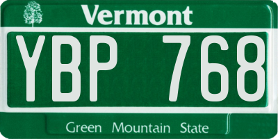 VT license plate YBP768