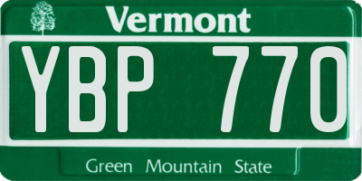 VT license plate YBP770