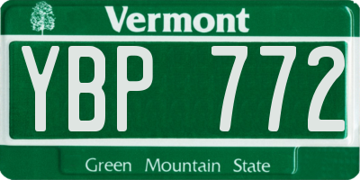 VT license plate YBP772