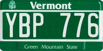 VT license plate YBP776