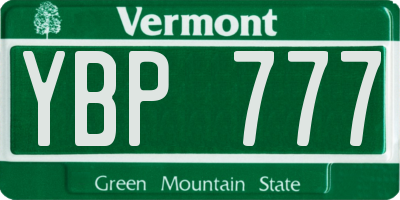 VT license plate YBP777