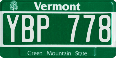 VT license plate YBP778