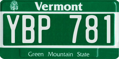 VT license plate YBP781