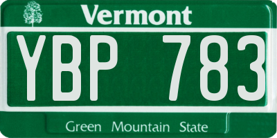 VT license plate YBP783