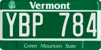 VT license plate YBP784